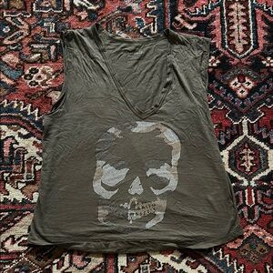 Zadig & Voltaire Women's Olive Skull Graphic Top